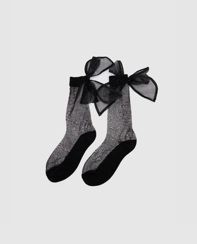  URBAN REVIVO - Vớ nữ cổ cao phối nơ nữ tính 