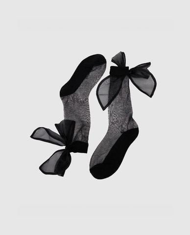  URBAN REVIVO - Vớ nữ cổ cao phối nơ nữ tính 