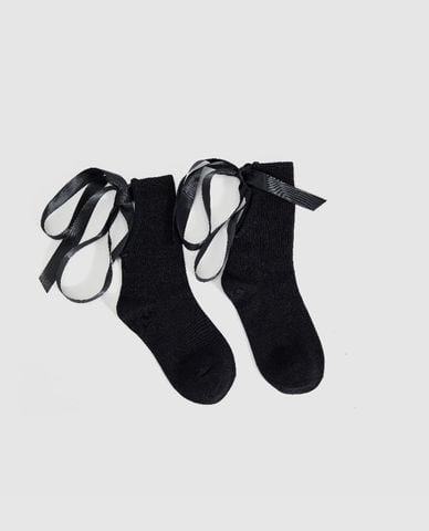  URBAN REVIVO - Vớ nữ cổ cao phối ruy băng 