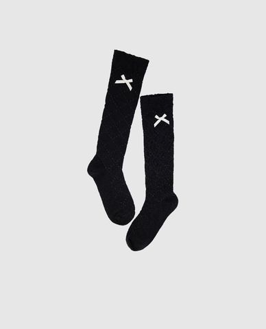  URBAN REVIVO - Vớ nữ cổ cao phối nơ nữ tính Bow Décor 