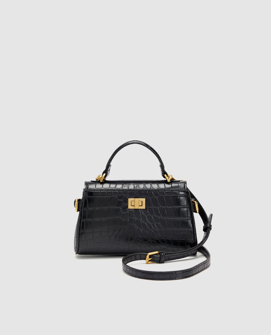 URBAN REVIVO - Túi đeo vai nữ hình thang Croc Embossed