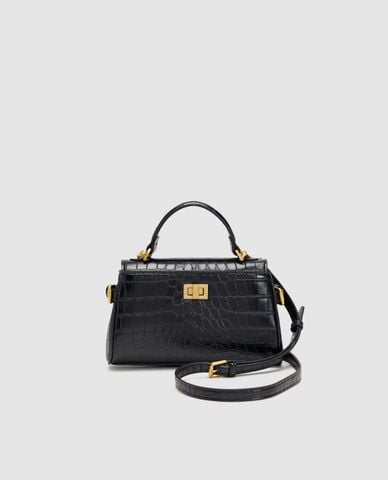  URBAN REVIVO - Túi đeo vai nữ hình thang Croc Embossed 
