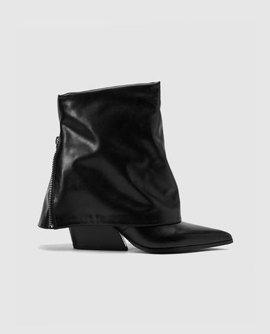  URBAN REVIVO - Giày boots nữ đế vừa cổ cao Vegan Leather 