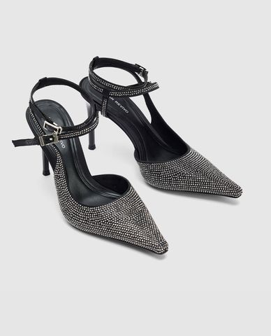  URBAN REVIVO - Giày cao gót nữ bít mũi thanh lịch Rhinestone 