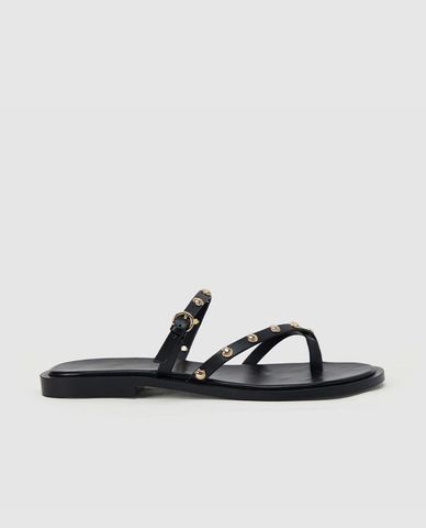  URBAN REVIVO - Dép nữ quai chéo đế thấp thời trang 