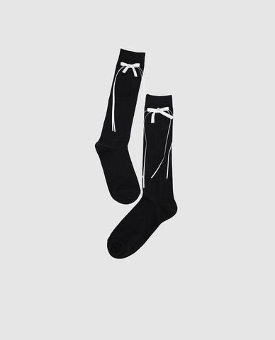  URBAN REVIVO - Vớ nữ cổ cao phối nơ 