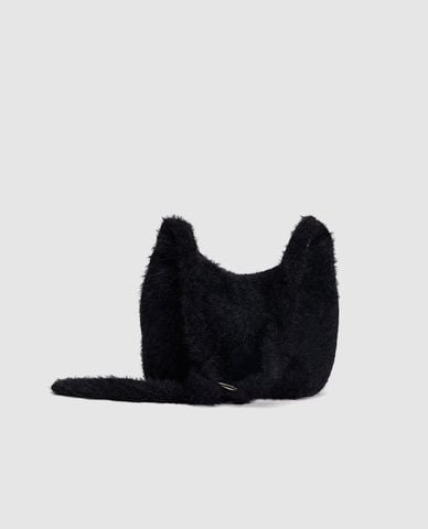  URBAN REVIVO - Túi đeo chéo nữ lông xù độc đáo 