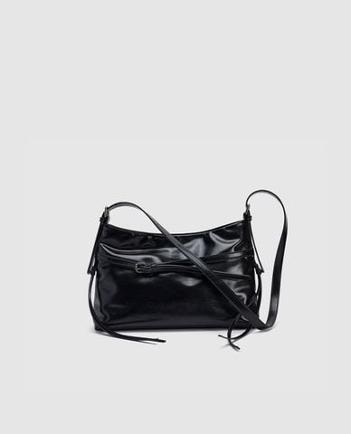  URBAN REVIVO - Túi đeo vai nữ phom chữ nhật phối tua rua 