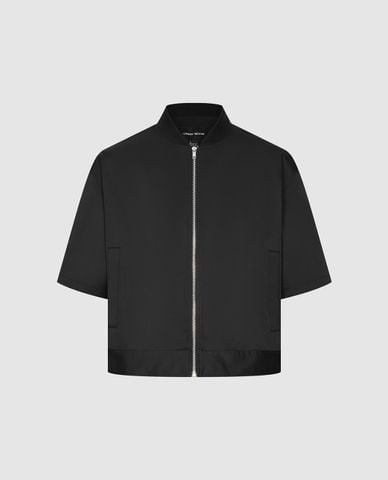  URBAN REVIVO - Áo khoác bomber nam tay ngắn Zip Up Front 
