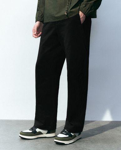  URBAN REVIVO - Quần nam ống đứng lưng thun phối dây rút Straight 