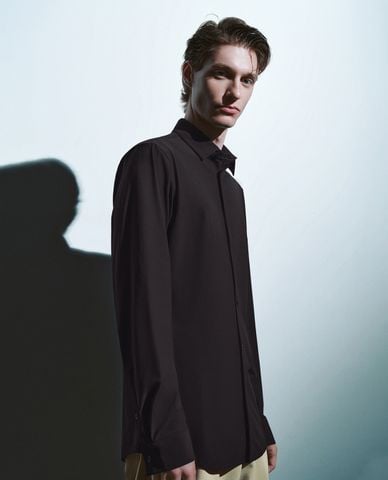  URBAN REVIVO - Áo sơ mi nam cổ bẻ tay dài Button Up Loose 