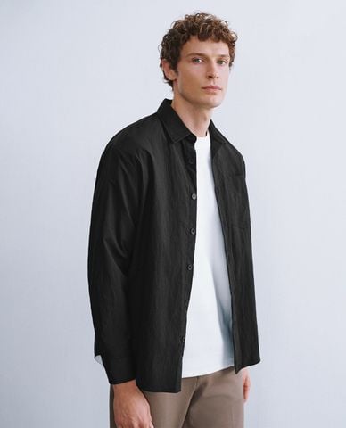  URBAN REVIVO - Áo sơ mi nam cổ bẻ tay dài Button Up Loose 