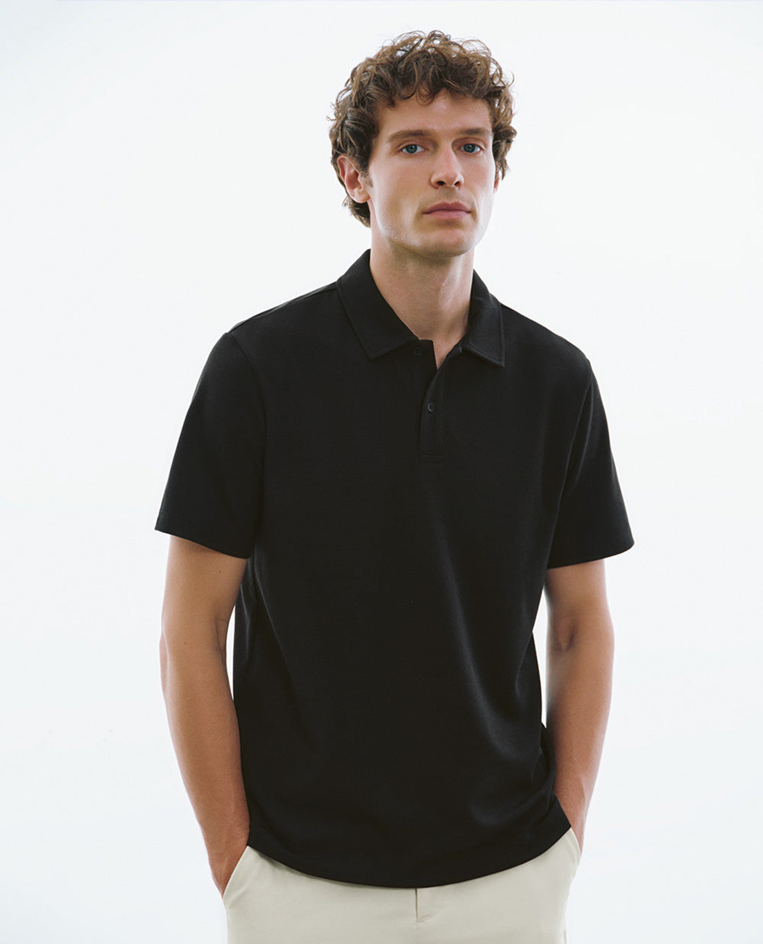URBAN REVIVO - Áo polo nam cổ bẻ tay ngắn Straight