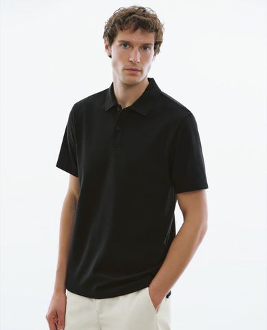  URBAN REVIVO - Áo polo nam cổ bẻ tay ngắn Straight 