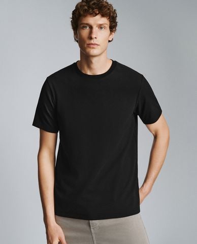  URBAN REVIVO - Áo thun nam cổ tròn tay ngắn Straight 