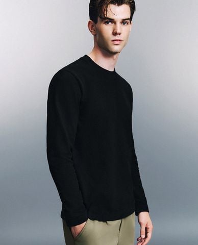  URBAN REVIVO - Áo thun nam cổ tròn tay dài 