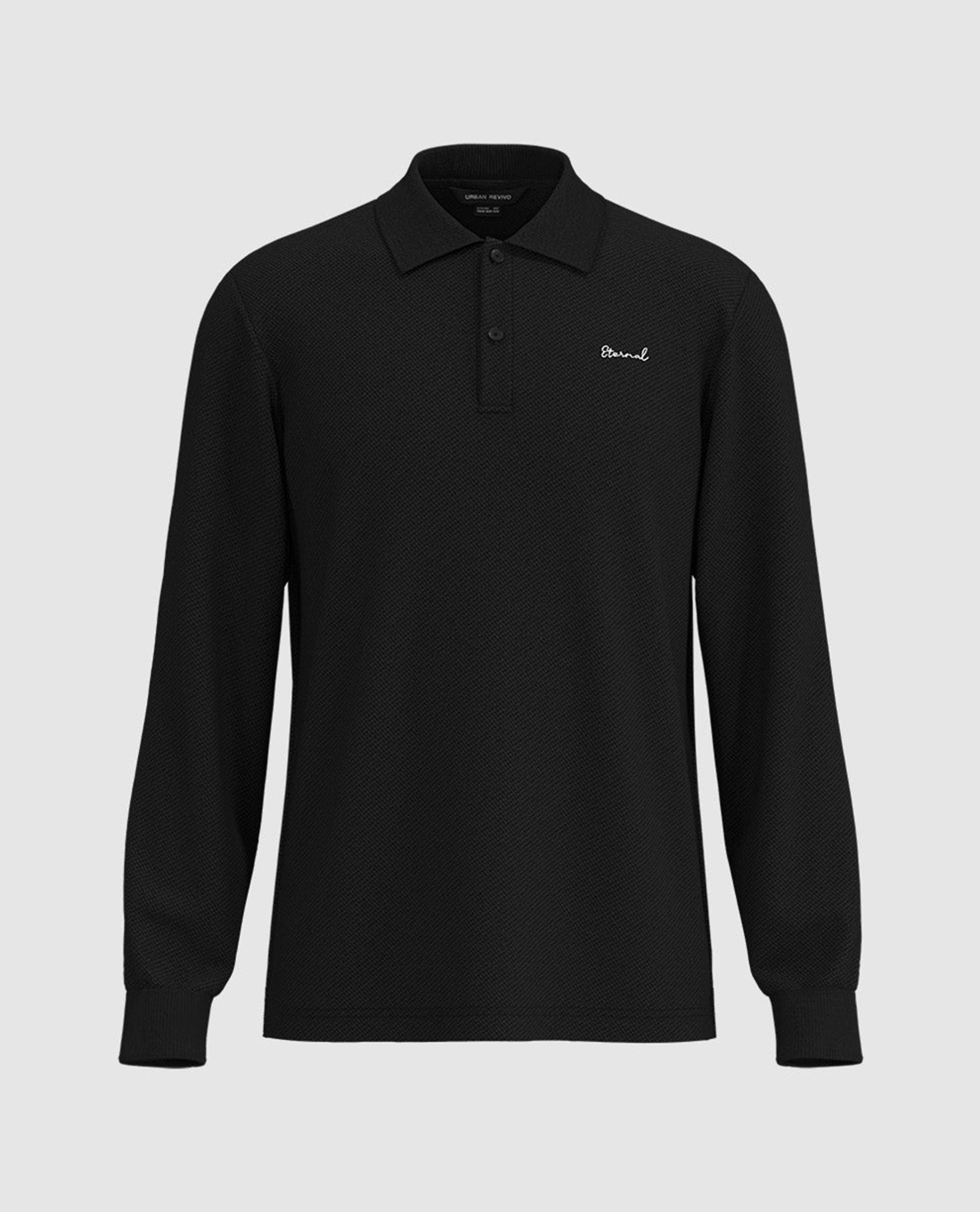 URBAN REVIVO - Áo polo nam cổ bẻ tay dài trẻ trung