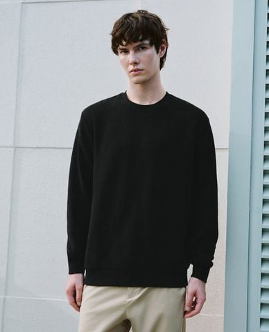  URBAN REVIVO - Áo sweatshirt nam cổ tròn tay dài 