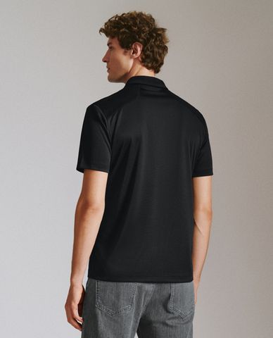  URBAN REVIVO - Áo polo nam cổ bẻ tay ngắn phối khoá zip Half Placket 