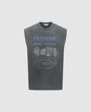  URBAN REVIVO - Áo sát nách nam cổ tròn Loose 