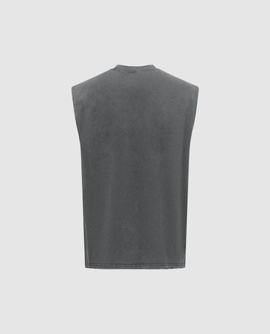  URBAN REVIVO - Áo sát nách nam cổ tròn Loose 