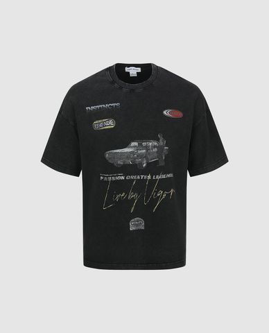  URBAN REVIVO - Áo thun nam cổ tròn tay ngắn Printed 