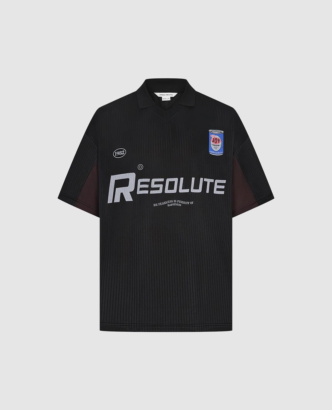 URBAN REVIVO - Áo polo nam cổ bẻ tay ngắn phối chữ