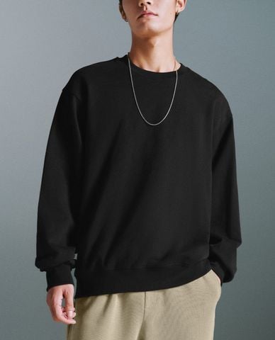  URBAN REVIVO - Áo sweatshirt nam cổ tròn tay dài phom suông 