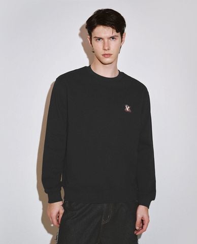  URBAN REVIVO - Áo sweatshirt nam cổ tròn tay dài trẻ trung 