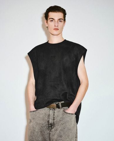  URBAN REVIVO - Áo sát nách nam cổ tròn Loose 