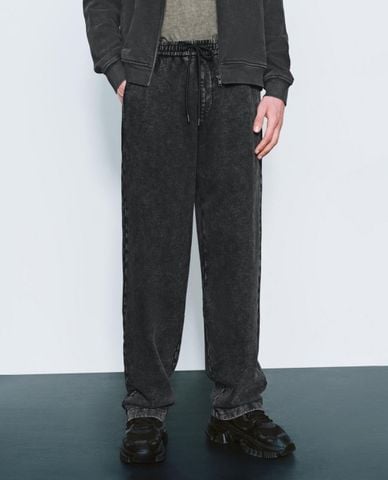  URBAN REVIVO - Quần nam ống rộng lưng thun Loose Drawstring 