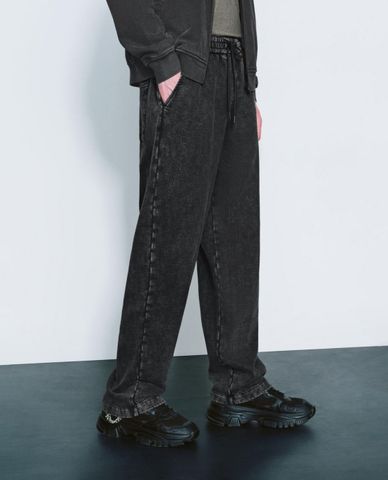  URBAN REVIVO - Quần nam ống rộng lưng thun Loose Drawstring 