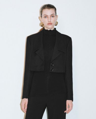  URBAN REVIVO - Áo khoác blazer nữ phom croptop hiện đại 