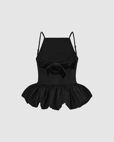  URBAN REVIVO - Áo kiểu nữ phối bèo nhún 