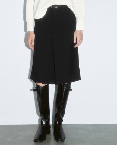  URBAN REVIVO - Chân váy chữ A midi xẻ tà 