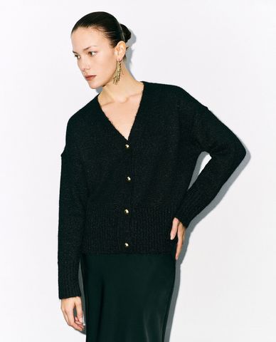  URBAN REVIVO - Áo khoác cardigan nữ cổ V tay dài Vest 
