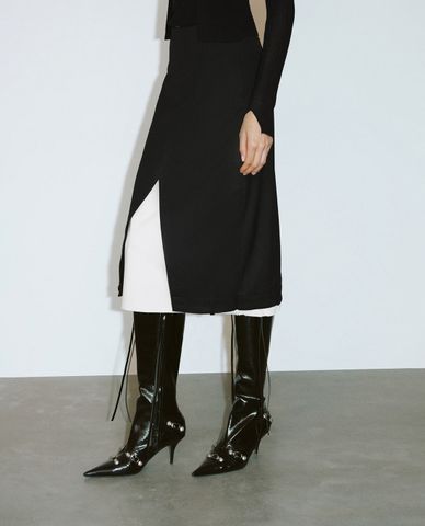  URBAN REVIVO - Chân váy chữ A midi 2 trong 1 