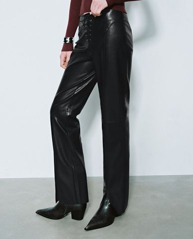  URBAN REVIVO - Quần nữ ống đứng thắt dây cá tính 