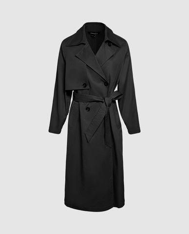  URBAN REVIVO - Áo khoác măng tô nữ dáng dài Straight 