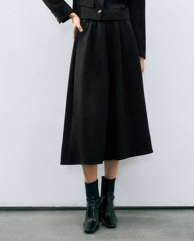  URBAN REVIVO - Chân váy chữ A midi phom suông Flared 