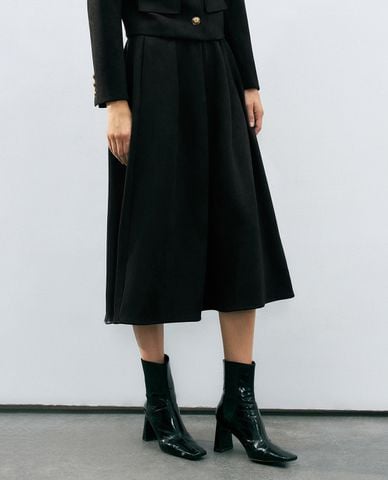  URBAN REVIVO - Chân váy chữ A midi phom suông Flared 