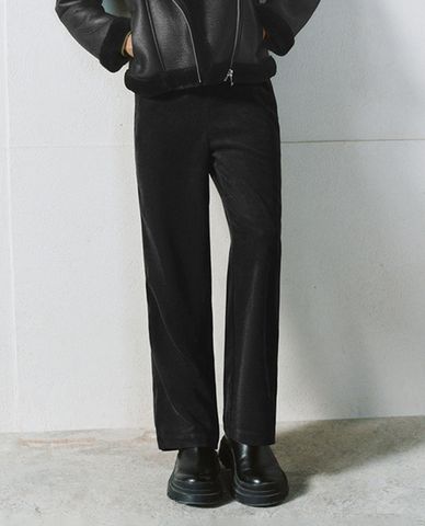  URBAN REVIVO - Quần nữ ống đứng lưng thun hiện đại Elastic 