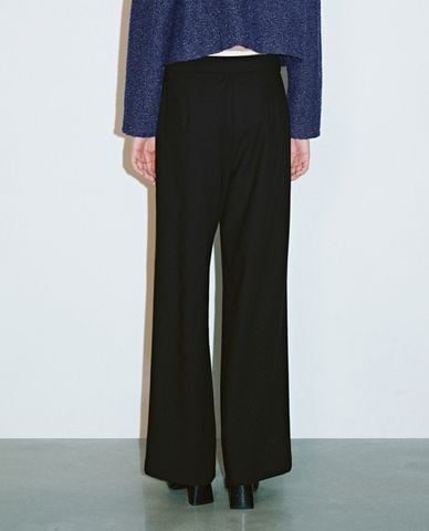  URBAN REVIVO - Quần nữ ống rộng phối dây rút thời trang 