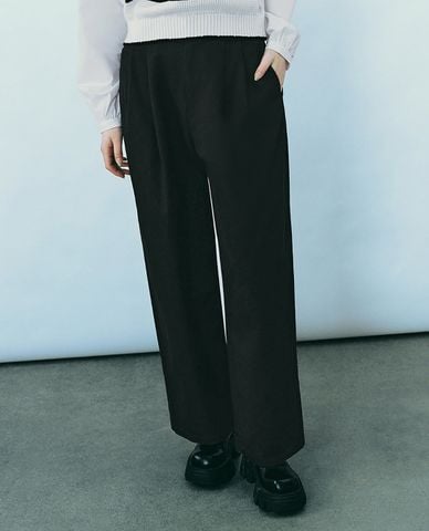  URBAN REVIVO - Quần nữ ống rộng xếp li thanh lịch 