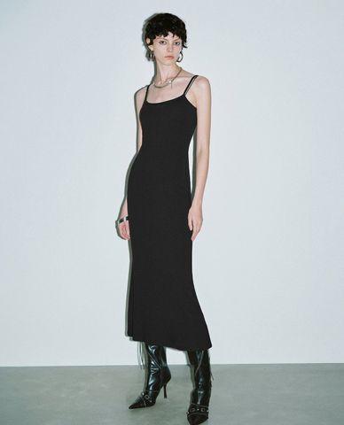  URBAN REVIVO - Đầm hai dây nữ midi thời trang Cami 