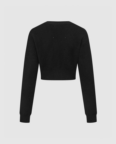  URBAN REVIVO - Áo khoác cardigan nữ cổ tròn tay dài phom croptop 