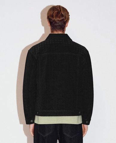  URBAN REVIVO - Áo khoác denim nam cổ bẻ tay dài Button Up 