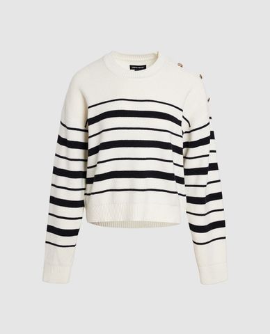  URBAN REVIVO - Áo dệt kim nữ cổ tròn tay dài Loose 