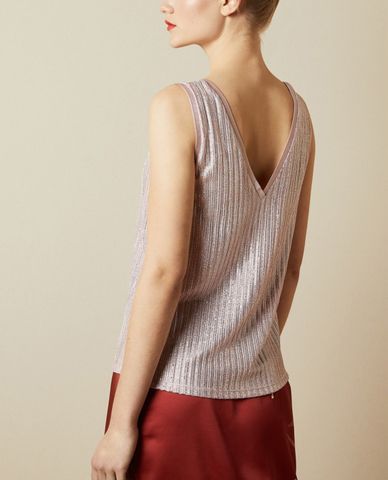  TED BAKER - Áo dệt kim nữ cổ V sát nách Robinee Ribbed Vest 