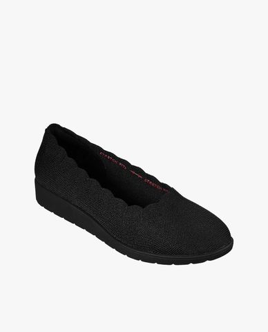  SKECHERS - Giày slip on nữ mũi tròn Cleo Flex Wedge 